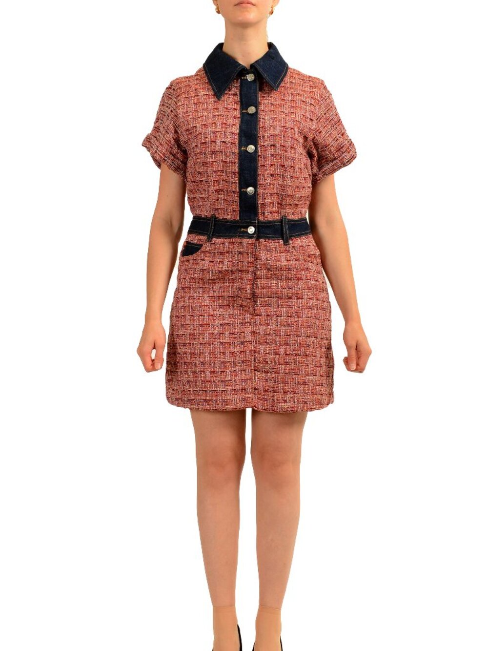 Hugo Boss Women's "C-Deedra-W" Mini Short Sleeve Pencil Dress US XS IT 38